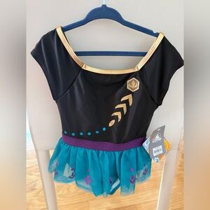 Disney Girls 5/6 Frozen Anna Swimsuit One Piece Tutu